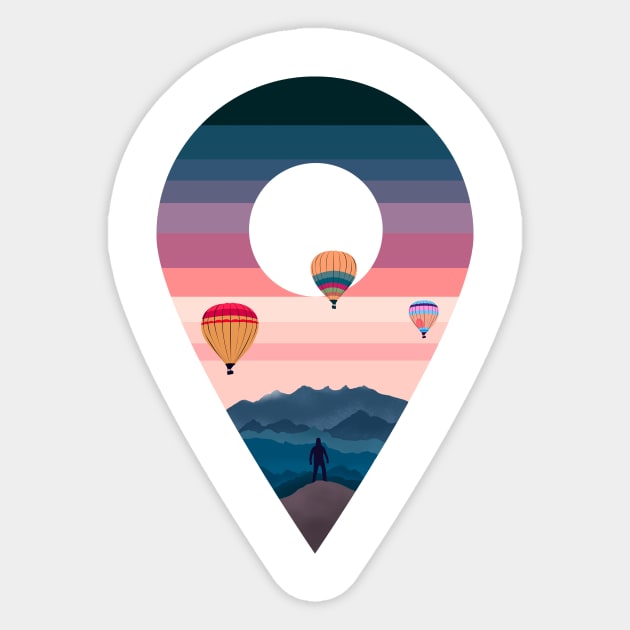 landscape of balloons Sticker by Eoli Studio